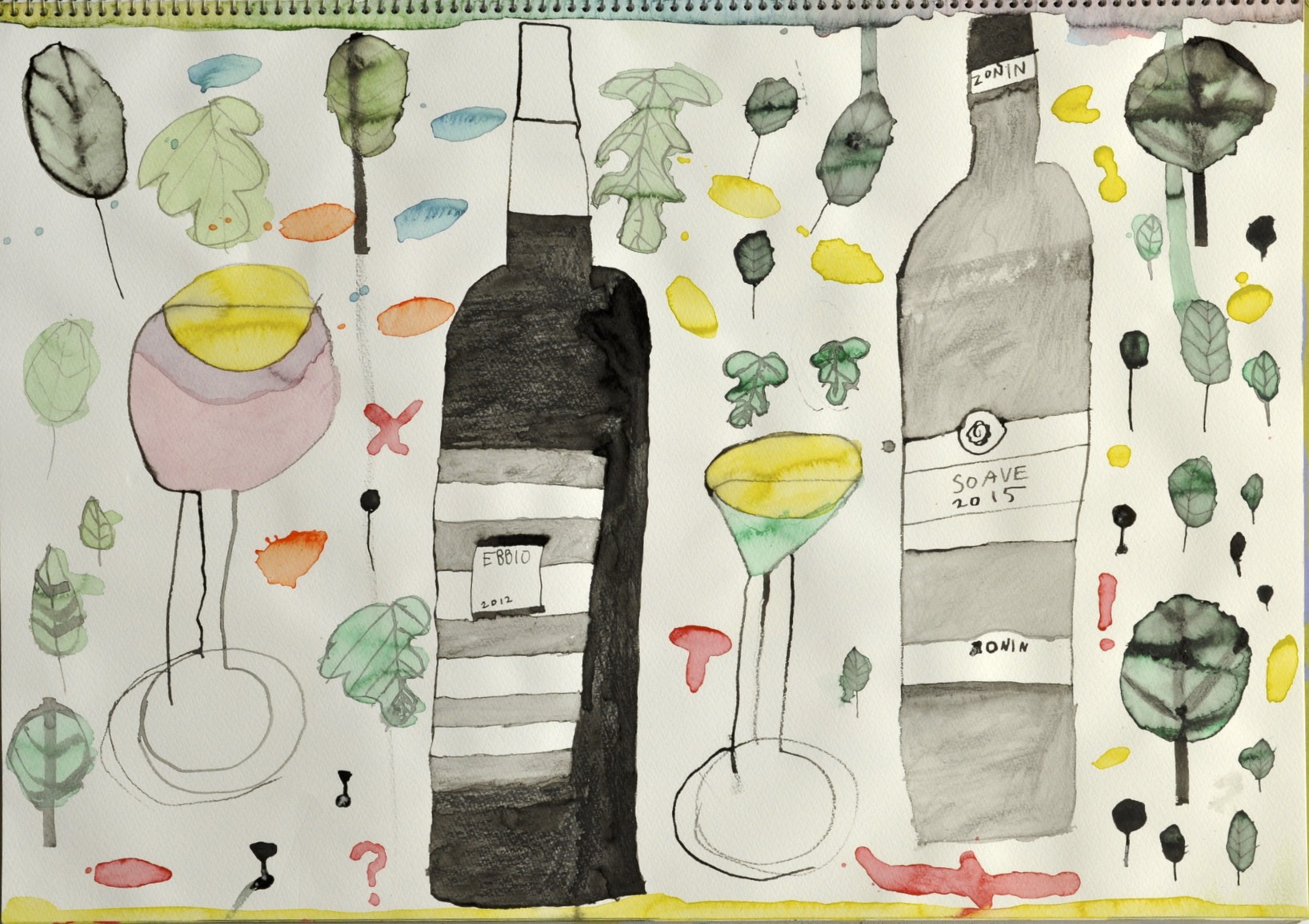 作品図録 - ワインの瓶とグラス - Rio.M