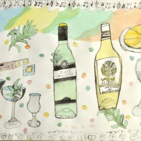 作品図録 - ワインの瓶とグラス - Misaki.Y
