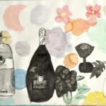 作品図録 - ワインの瓶とグラス - Yukino.S