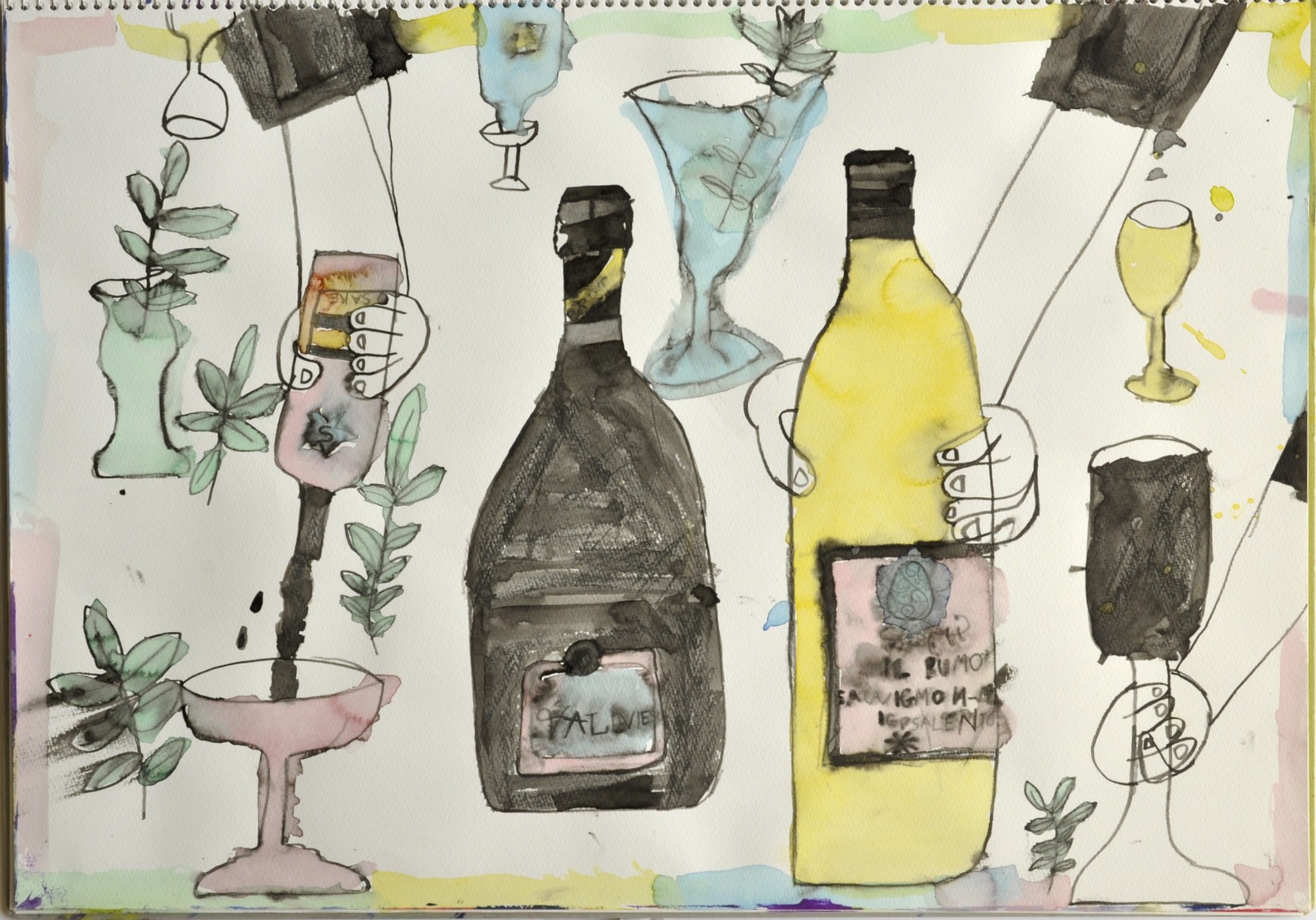 作品図録 - ワインの瓶とグラス - Kosuke.S