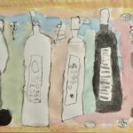作品図録 - ワインの瓶とグラス - Sawa.F