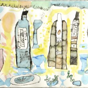作品図録 - ワインの瓶とグラス - Shunichi.I