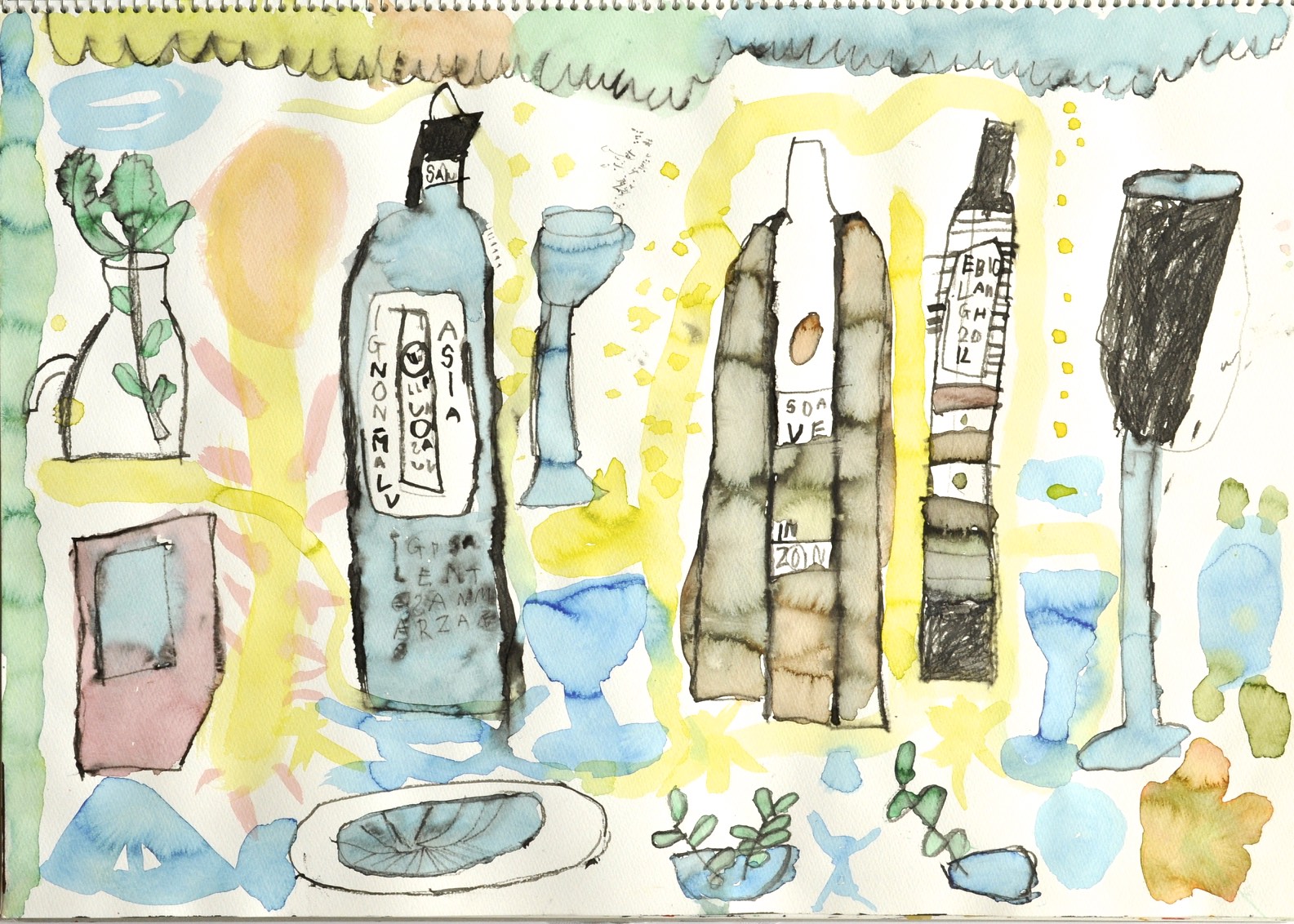 作品図録 - ワインの瓶とグラス - Shunichi.I