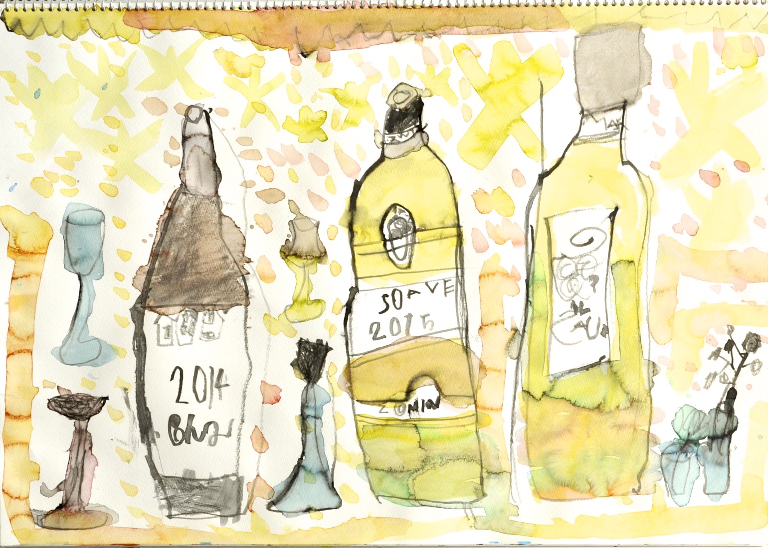作品図録 - ワインの瓶とグラス - Takashi.I