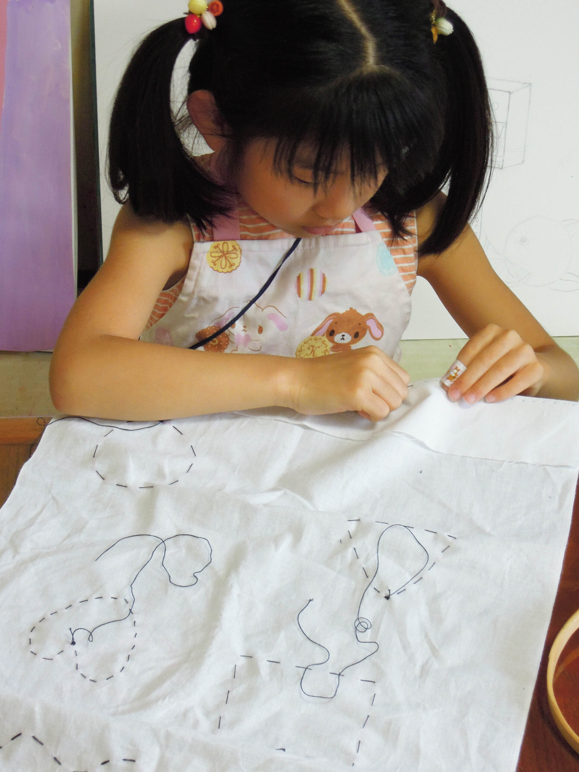 絞り染め　制作過程